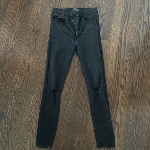 Abercrombie & Fitch Ultra High Rise Ripped Knee Super Skinny Jeans